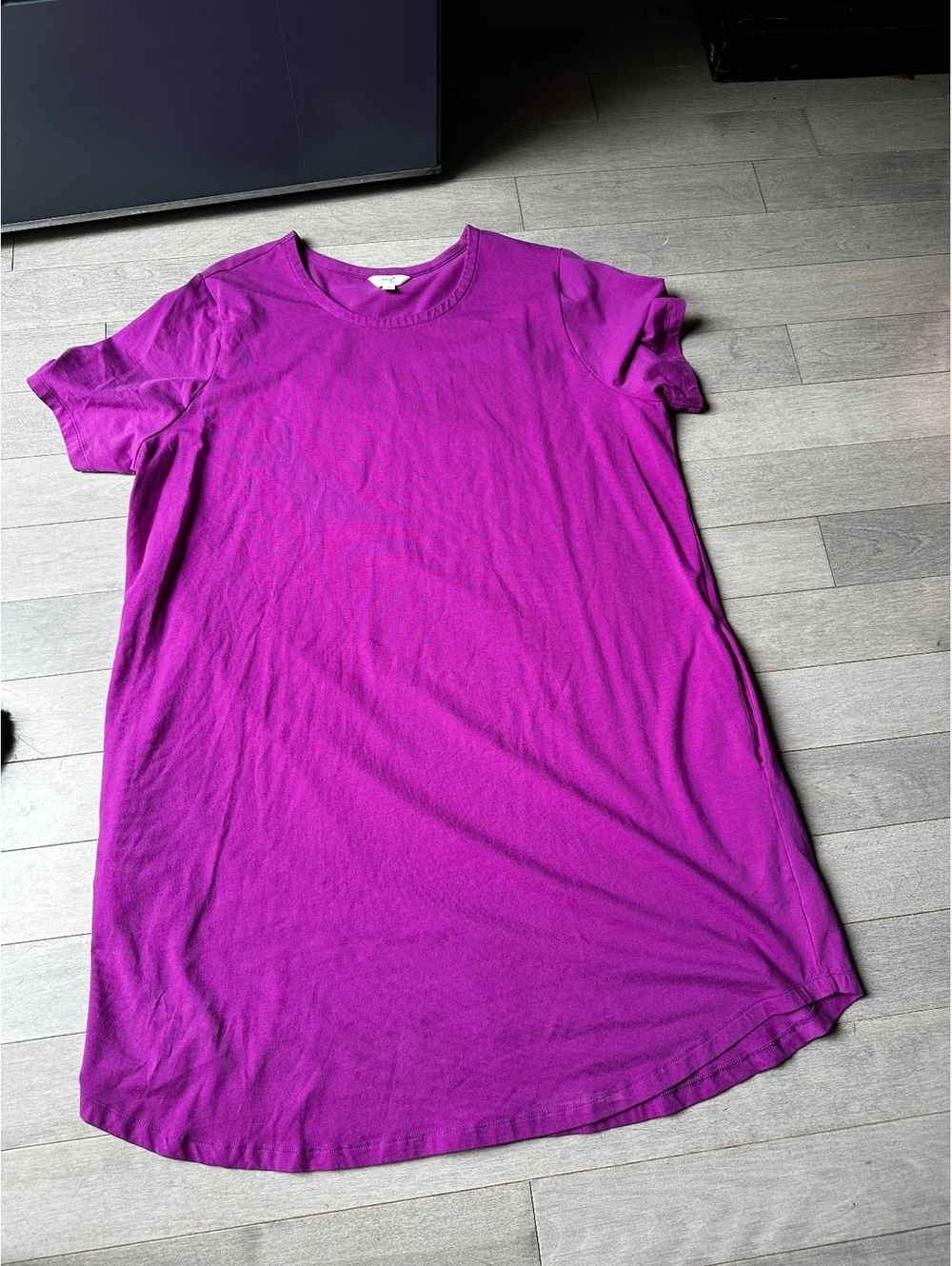 Women’s Terra and Sky Purple Short Sleeve T-Shirt Dress with Pockets Casual 1X